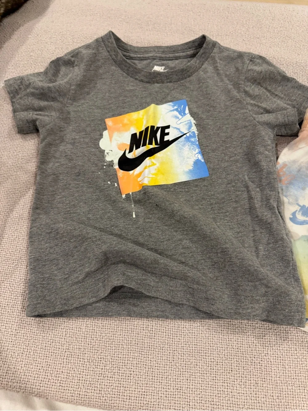 Nike Gray Crew Tee with White Swoosh